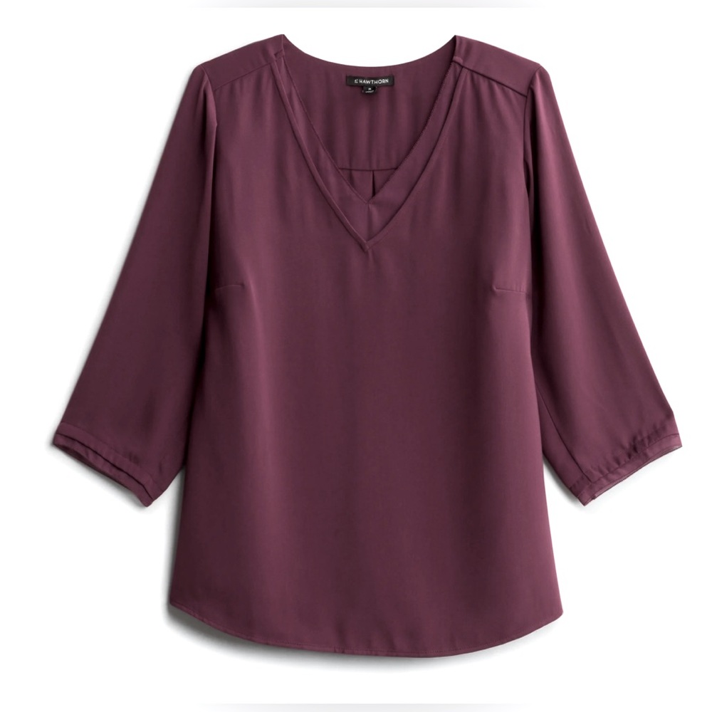 Women's V-Neck Plum Blouse